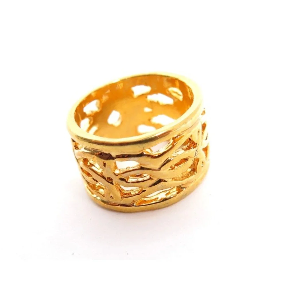Gold Plated Wide‎ Filigree Style Ring